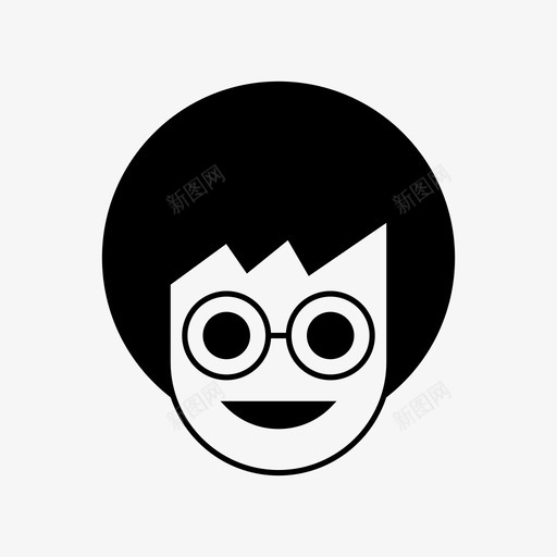 书呆子孩子性格图标svg_新图网 https://ixintu.com 书呆子 孩子 性格 面孔