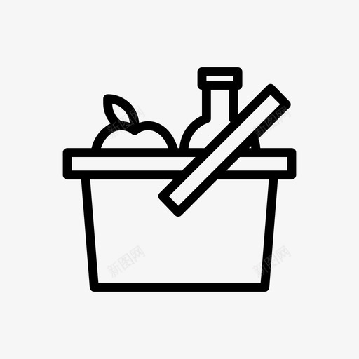野餐篮野营篮食物图标svg_新图网 https://ixintu.com 性质 户外活动 野营 野餐 食物