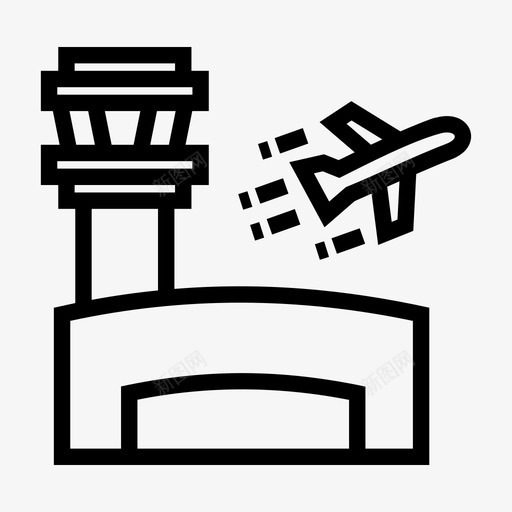 机场飞机商务图标svg_新图网 https://ixintu.com 交通 商务 旅游 机场 航站楼 飞机