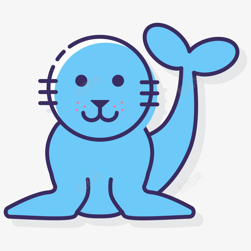 海豹动物22线形颜色图标svg_新图网 https://ixintu.com 动物 海豹 线形 颜色