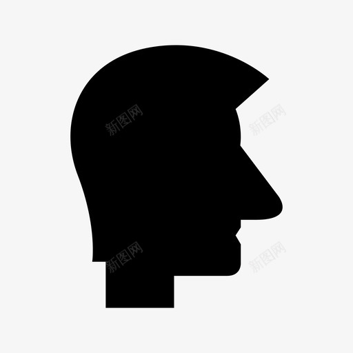 男性头部侧面图标svg_新图网 https://ixintu.com 侧面 头部 用户 男性 轮廓