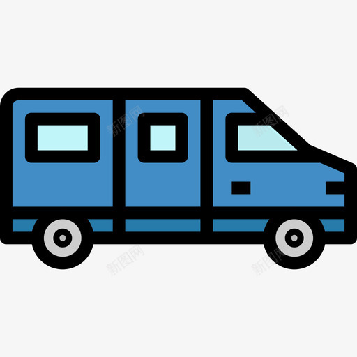 旅行车八月运输4线性颜色图标svg_新图网 https://ixintu.com 八月运输4 旅行车 线性颜色