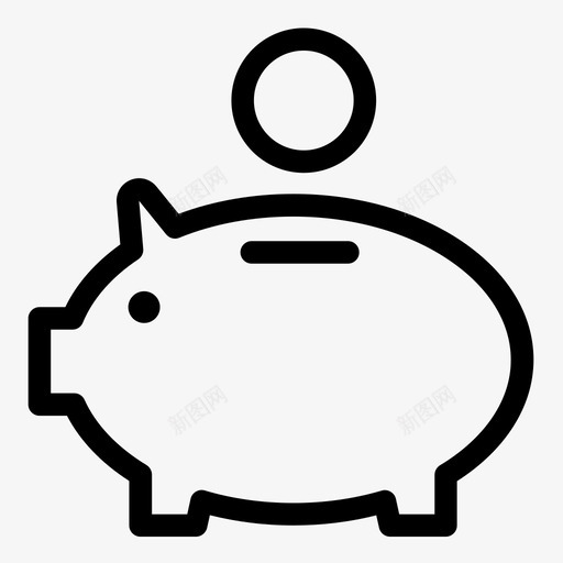 存钱罐钱钱箱图标svg_新图网 https://ixintu.com 存钱罐 购物 钱 钱箱