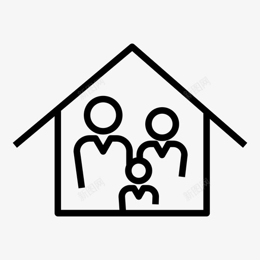家庭财产公寓房产图标svg_新图网 https://ixintu.com 公寓 图标 家庭财产 房产 房地产 线图