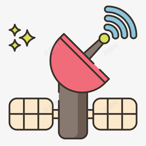 卫星在线营销11线性颜色图标svg_新图网 https://ixintu.com 卫星 在线营销11 线性颜色