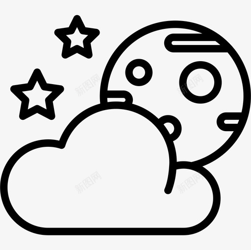 夜晚217号天气直线型图标svg_新图网 https://ixintu.com 217号天气 夜晚 直线型