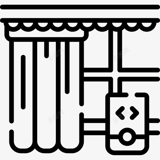 窗帘智能家居50线性图标svg_新图网 https://ixintu.com 智能家居 窗帘 线性