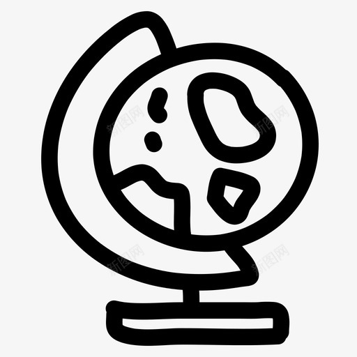 地球仪涂鸦地球图标svg_新图网 https://ixintu.com 地球 地球仪 地理 手绘 教育 涂鸦