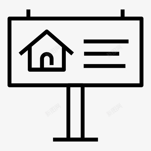 房地产广告广告牌营销图标svg_新图网 https://ixintu.com 图标 广告 广告牌 房地产 物业 线图 营销