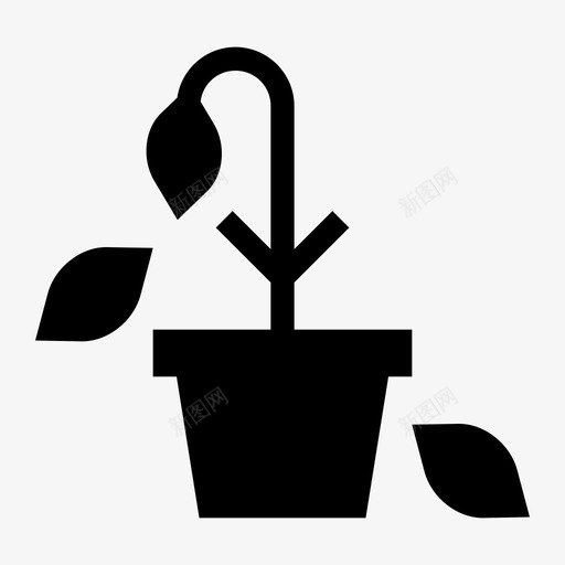 枯萎干旱花园图标svg_新图网 https://ixintu.com 干旱 枯萎 植物 盆栽 花园