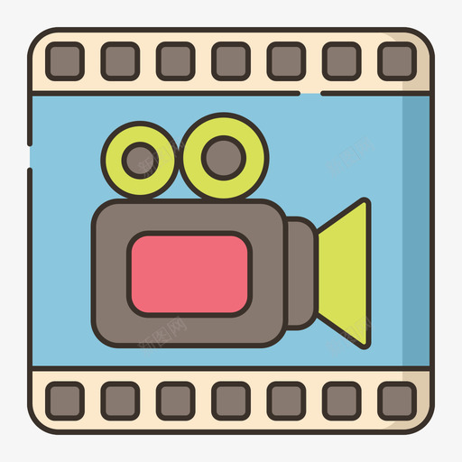 胶片带视频制作17线性彩色图标svg_新图网 https://ixintu.com 线性彩色 胶片带 视频制作17