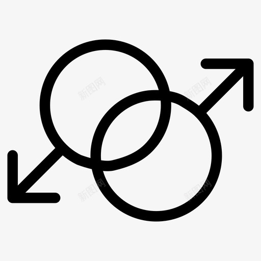 配对性别男人图标svg_新图网 https://ixintu.com 女人 性别 火星 男人 配对 金星