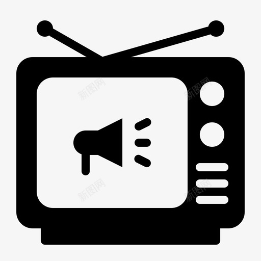 电视广告广告商业图标svg_新图网 https://ixintu.com 商业 广告 电视广告 符号 营销