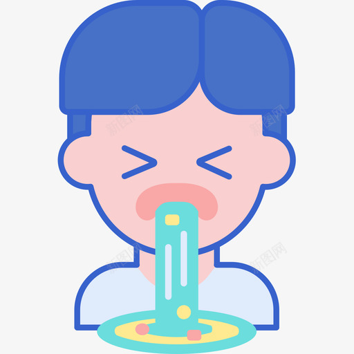 呕吐物主题公园线性颜色图标svg_新图网 https://ixintu.com 主题公园 呕吐物 线性颜色