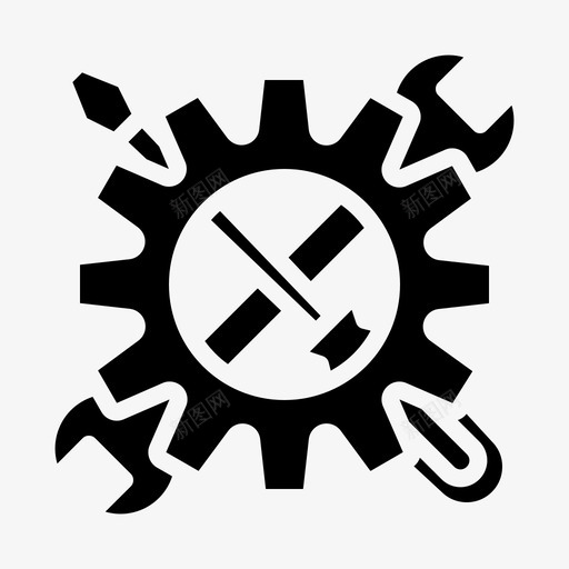 工具发动机机械图标svg_新图网 https://ixintu.com 修理 发动机 固体 工具 技术 服务 机械 汽车