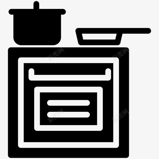 厨房橱柜装饰图标svg_新图网 https://ixintu.com 厨房 复古 架子 橱柜 装饰