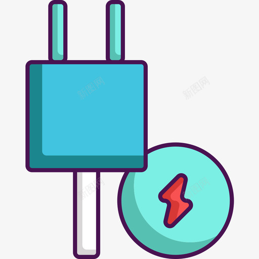 插头技术69线颜色图标svg_新图网 https://ixintu.com 技术 插头 颜色