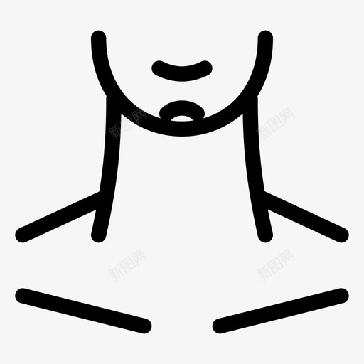 颈部身体部位下巴图标svg_新图网 https://ixintu.com 下巴 人体 人体器官 肩部 身体部位 颈部