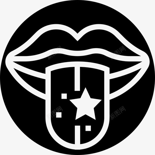 舌摇滚9雕文图标svg_新图网 https://ixintu.com 摇滚 雕文
