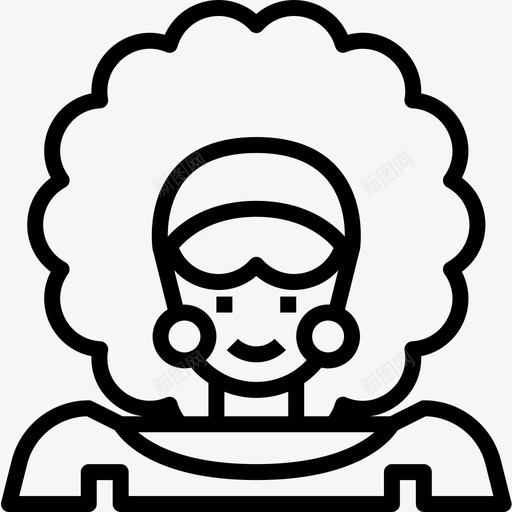 AfroAvatar71线性图标svg_新图网 https://ixintu.com Afro Avatar 线性