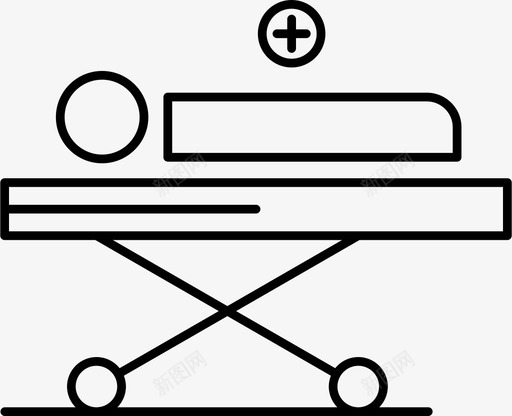 医疗床轮床图标svg_新图网 https://ixintu.com 医疗 医疗保健 患者 轮床