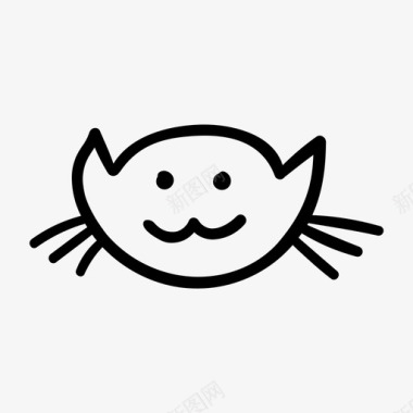 猫涂鸦卡通手绘图标图标