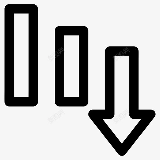 损失箭头向下图标svg_新图网 https://ixintu.com 分析 向下 图表 损失 箭头 统计