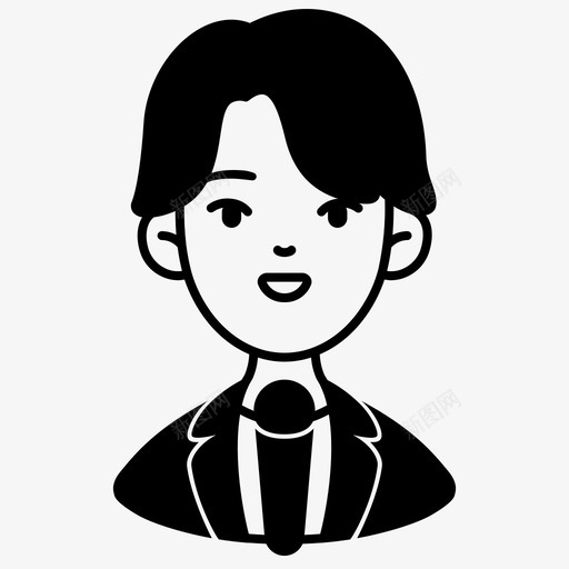 男记者头像职业报道图标svg_新图网 https://ixintu.com 人物 头像 报道 职业 记者 雕文
