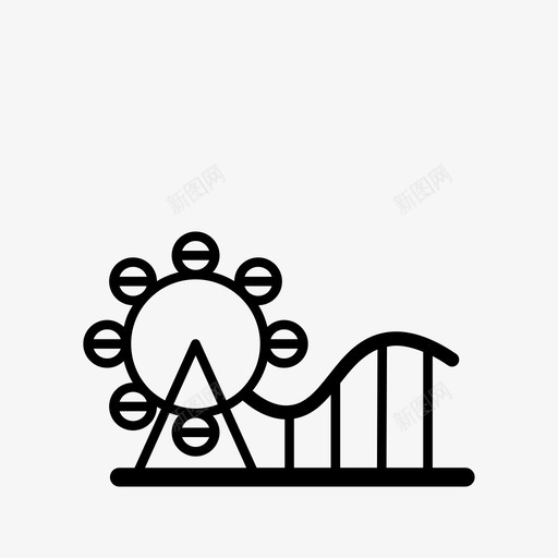 游乐园摩天轮游乐场图标svg_新图网 https://ixintu.com 主题公园 小城市 摩天轮 游乐园 游乐场 过山车