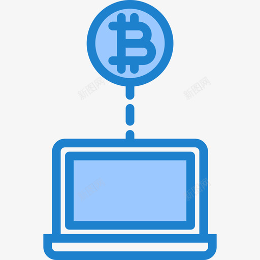 电脑比特币75蓝色图标svg_新图网 https://ixintu.com 比特 电脑 蓝色