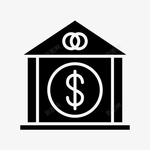 银行美元金融字形图标svg_新图网 https://ixintu.com 字形 美元 金融 银行