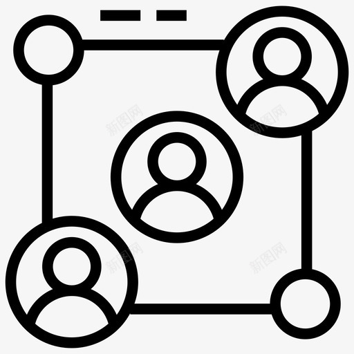 同事员工团队图标svg_新图网 https://ixintu.com 人员 同事 员工 团队 数字经济线矢量图标集