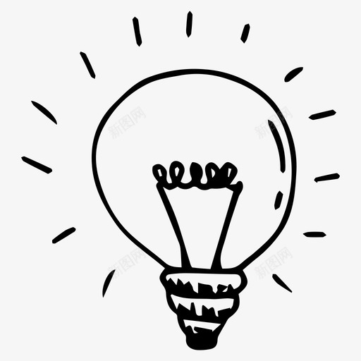 灯想法光图标svg_新图网 https://ixintu.com 想法 素描