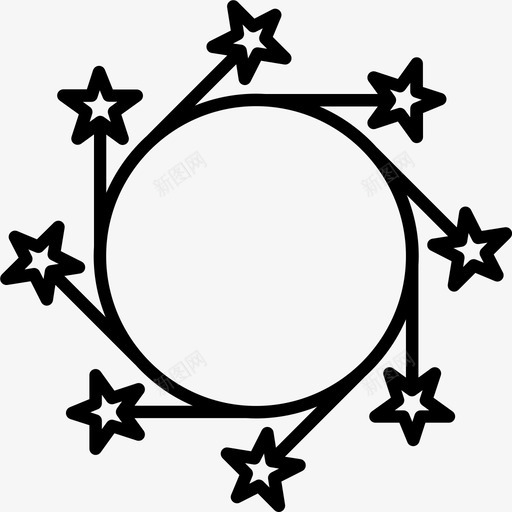 星星装饰圆形图标svg_新图网 https://ixintu.com 圆形 圣诞节 星星 装饰