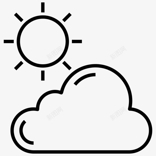 白天云白天早晨图标svg_新图网 https://ixintu.com 天气线矢量图标集 日出 早晨 白天 白天云 自然光