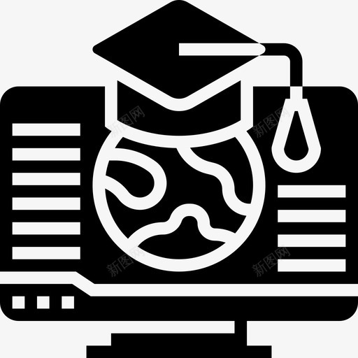 在线学习在线教育18字形图标svg_新图网 https://ixintu.com 在线学习 在线教育18 字形