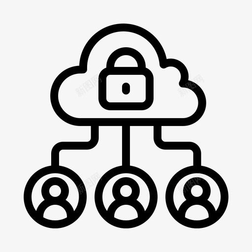 连接云gdpr图标svg_新图网 https://ixintu.com gdpr gdprlineart通用数据保护法规 云 互联网 连接 连接安全 通用数据保护法规
