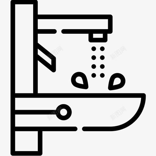 水龙头智能家居9线性图标svg_新图网 https://ixintu.com 智能家居 水龙头 线性