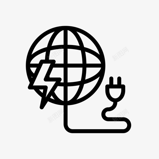 全球电力电力能源电力供应图标svg_新图网 https://ixintu.com 全球 利用 可持续性 循环 电力 电力供应 能源