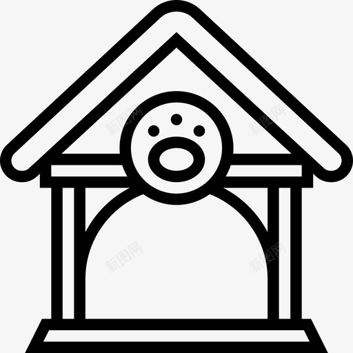 狗屋宠物店49线性图标svg_新图网 https://ixintu.com 宠物 狗屋 线性