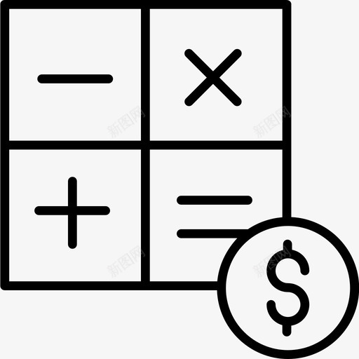 计算器金融116线性图标svg_新图网 https://ixintu.com 线性 计算器 金融