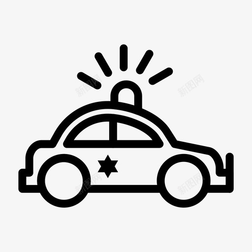 警车巡逻车警笛图标svg_新图网 https://ixintu.com 巡逻车 警笛 警车 车辆 车辆侧视图