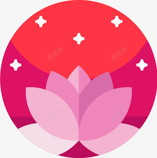 莲花中国40扁平图标svg_新图网 https://ixintu.com 中国40 扁平 莲花