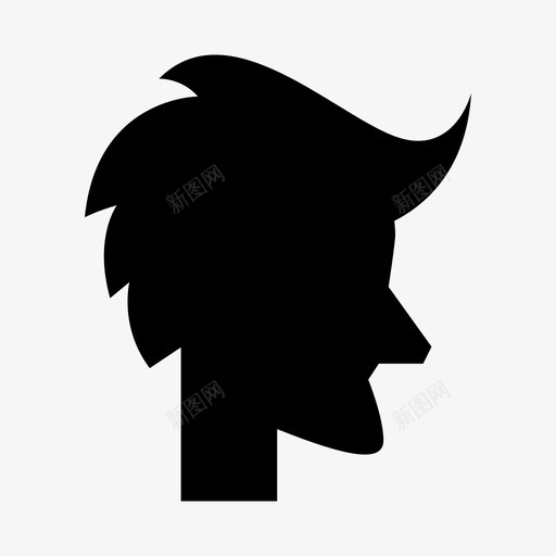 男性头部侧面图标svg_新图网 https://ixintu.com 侧面 头部 用户 男性 轮廓