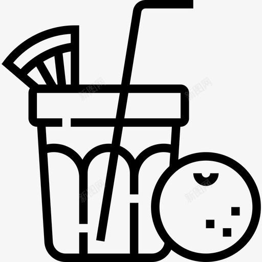 橙色健康食品16线性图标svg_新图网 https://ixintu.com 健康食品16 橙色 线性