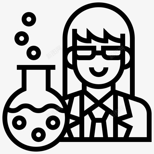 科学家职业工作图标svg_新图网 https://ixintu.com stemline2 实验室 工作 技术员 科学家 职业