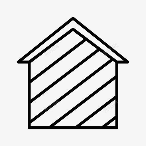 干净家房子图标svg_新图网 https://ixintu.com 干净 房地产 房子 线路