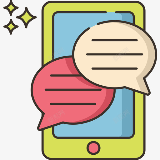 信息媒体传播线条色彩图标svg_新图网 https://ixintu.com 信息 媒体传播 线条 色彩