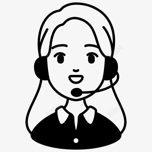 女操作员助理头像图标svg_新图网 https://ixintu.com 助理 头像 女操作员 职业 职业和人物头像雕文
