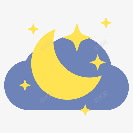 晚上223号天气平坦图标svg_新图网 https://ixintu.com 223号天气 平坦 晚上